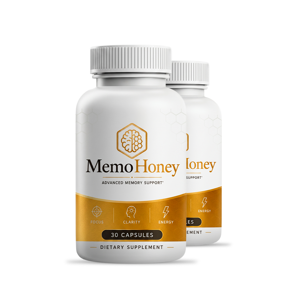 Two MemoHoney bottles — 60 day supply