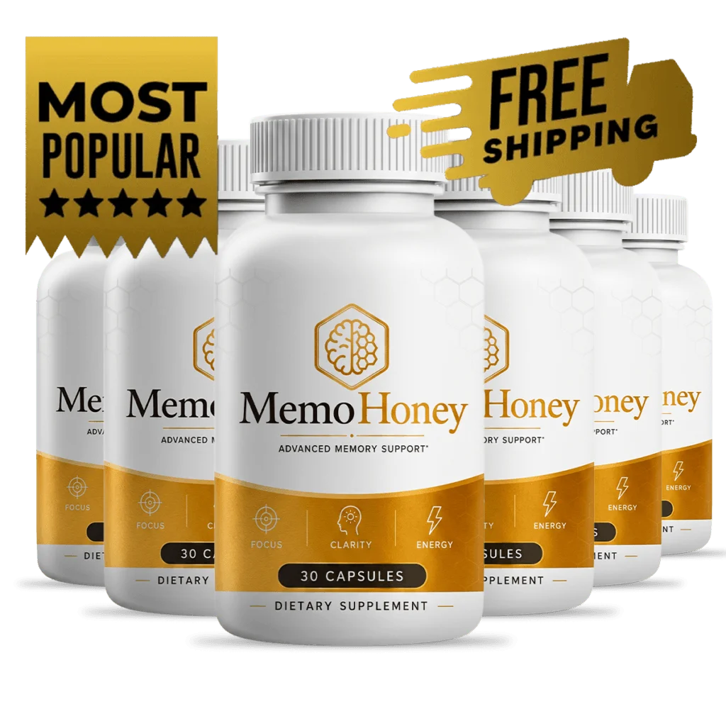 Six MemoHoney bottles — 180 day supply best value